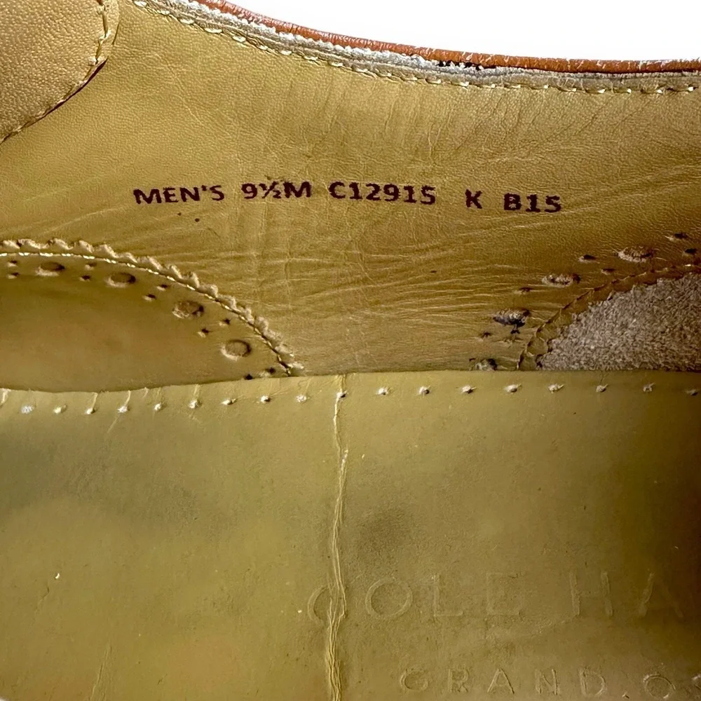 Cole Haan Mens Oxford 9.5M Wingtip Leather Grand OS Cambridge‎ Shoes C12915